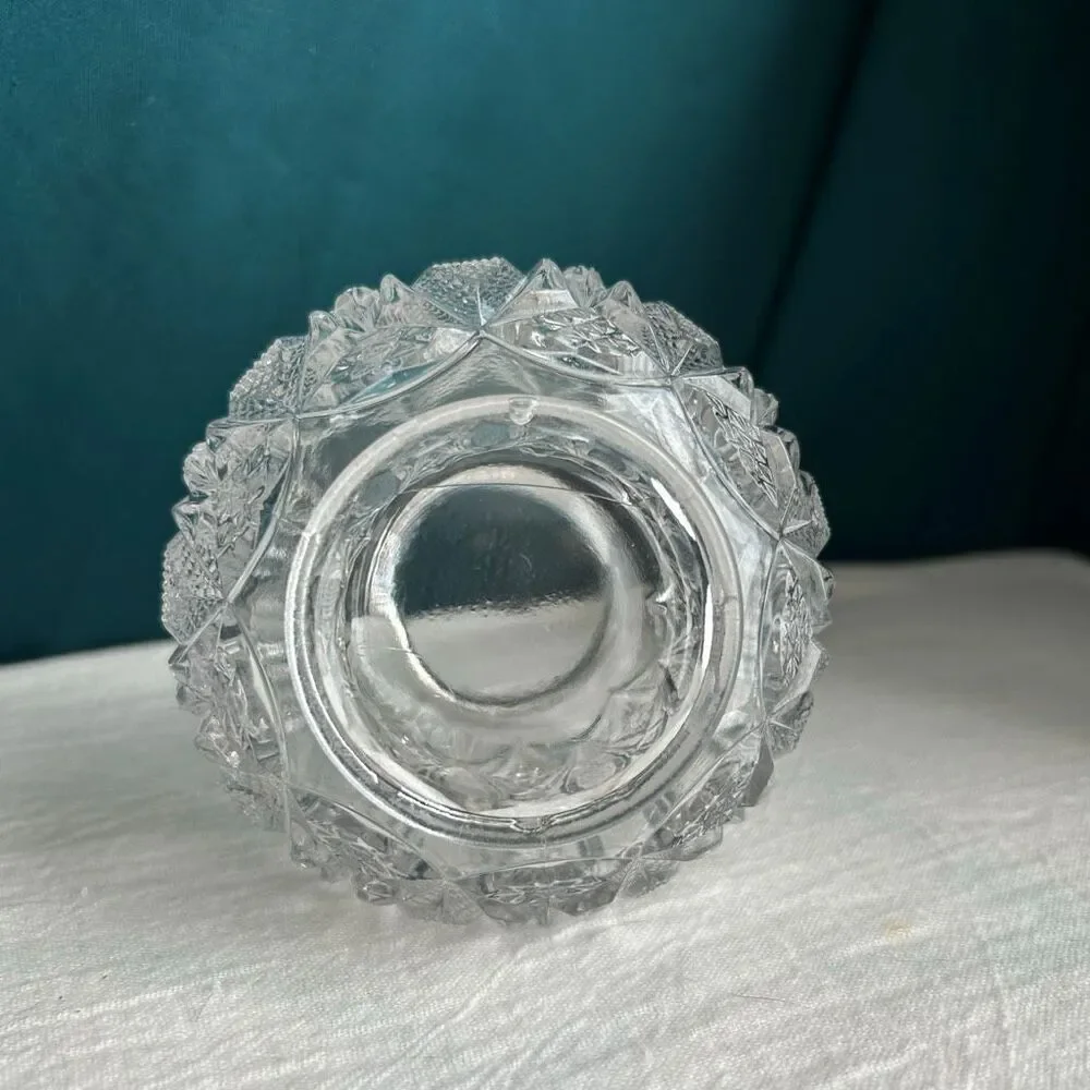 Co-operative Flint Glass Co. Rose Bud Vase Puff Jar
